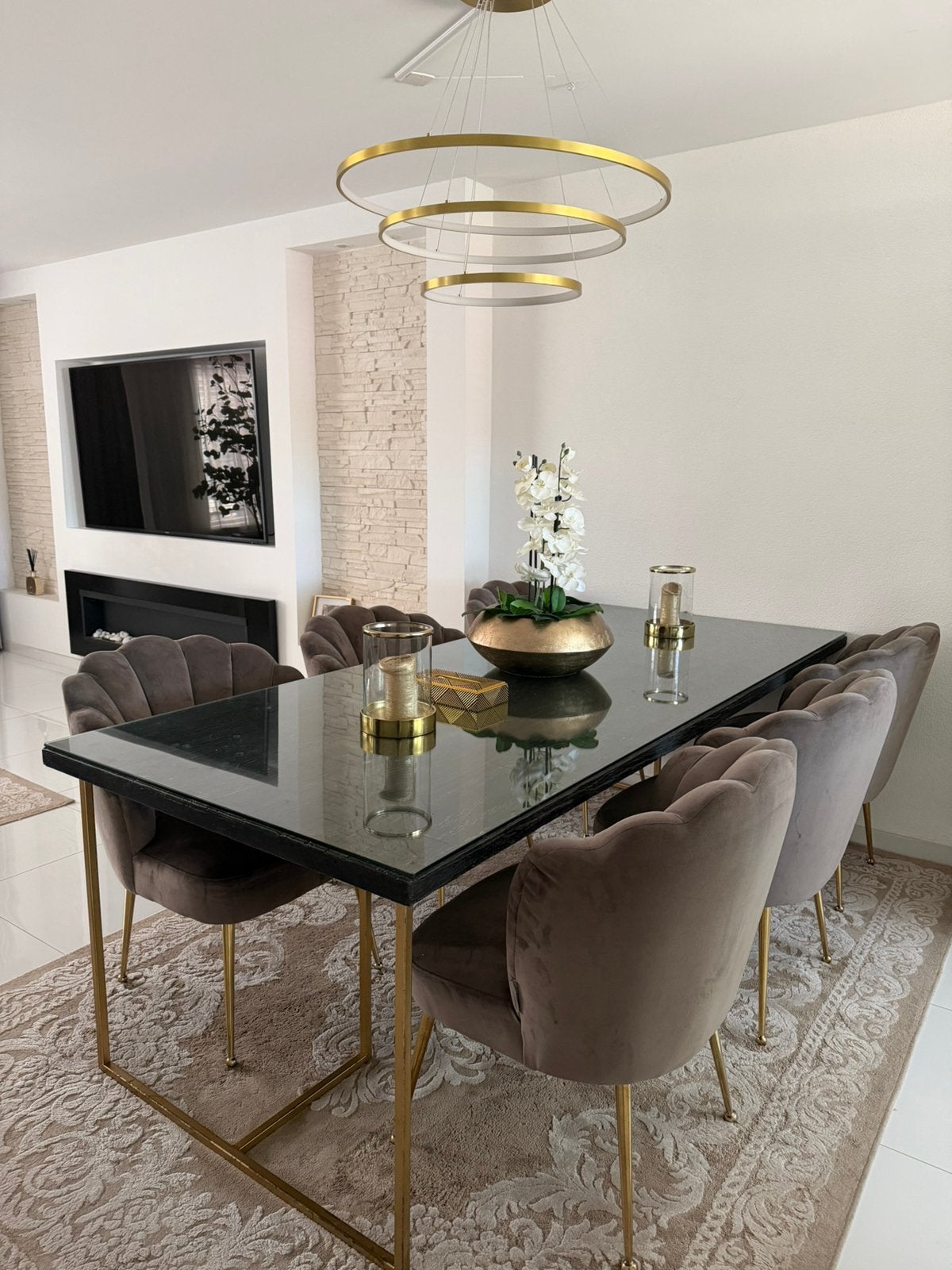 Richmond eetkamer + salontafel luxe&zeer nette staat, Ophalen, Zo goed als nieuw, 75 m² of meer, Laminaat