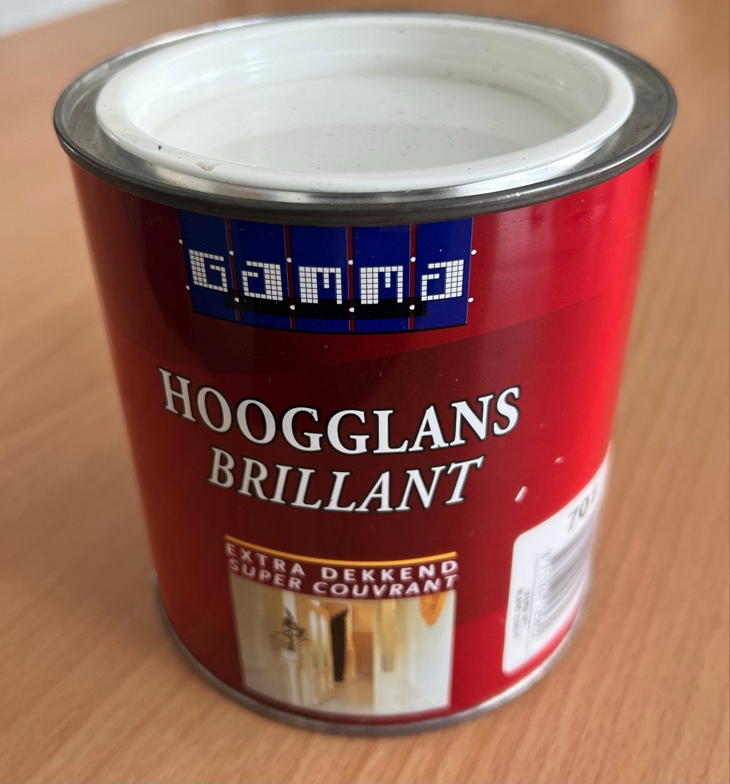 Gamma Hoogglans Brillant Warm Wit 0,75L, Wit, Nieuw, Ophalen of Verzenden, Verf