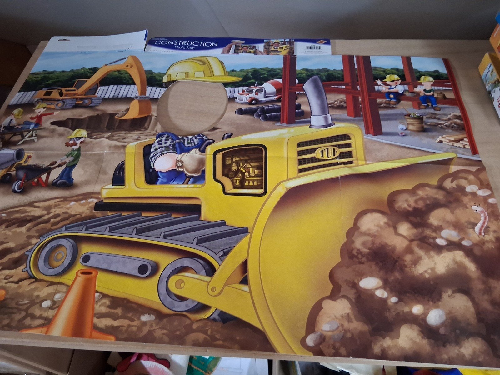 Foto bord met slingers en taart decoratie, Ophalen of Verzenden, Versiering, Geboorte of Huwelijk