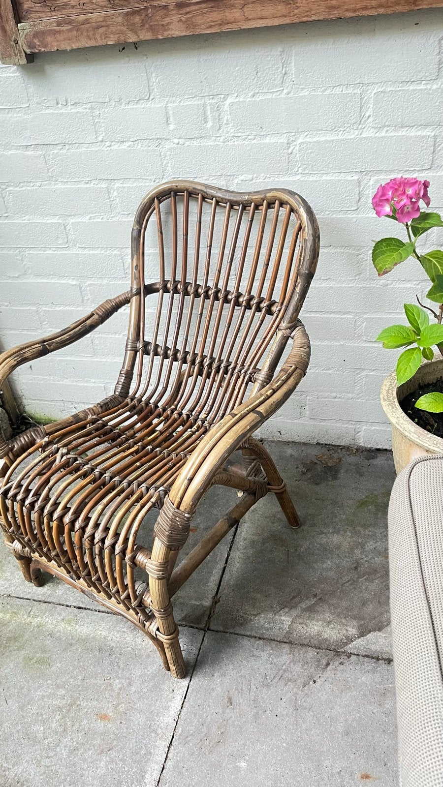 Vintage rotan kinderstoel, Ophalen, Gebruikt, Overige typen