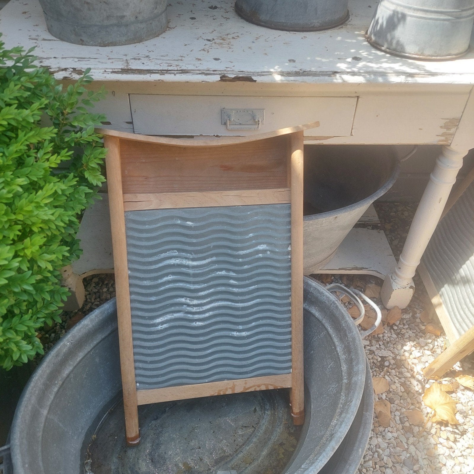 Oude brocante wasbord, Antiek en Kunst, Curiosa en Brocante, Ophalen of Verzenden