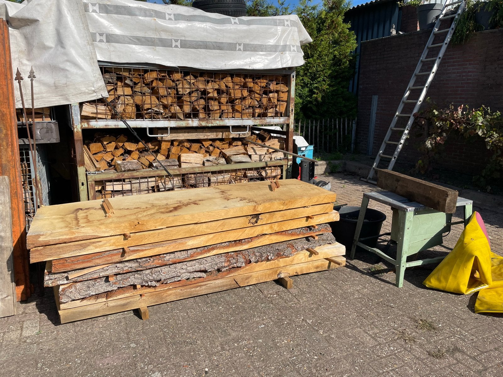 Eiken Boomschalen - 250x60x8 cm, Ophalen, Eiken, Nieuw, 250 tot 300 cm