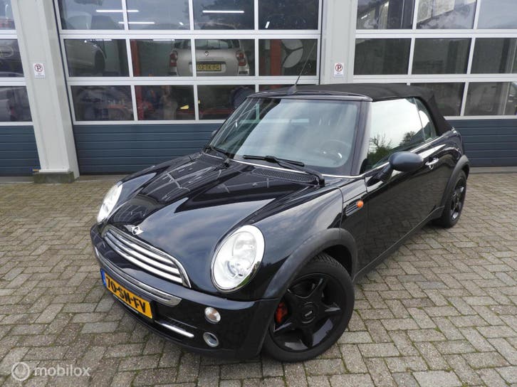 Mini Cabrio 1.6 Cabrio, Auto's, Gebruikt, Cabriolet, 4 stoelen, Zwart