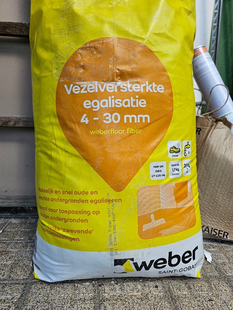 Weber & Wakol - Vezelversterkte egaline, Doe-het-zelf en Verbouw, Vloerdelen en Plavuizen, Ophalen, Overige materialen, 30 cm of meer
