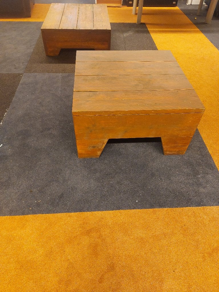 2 steigerhouten lage tafels ( 501115), Ophalen, Rechthoekig, Hout