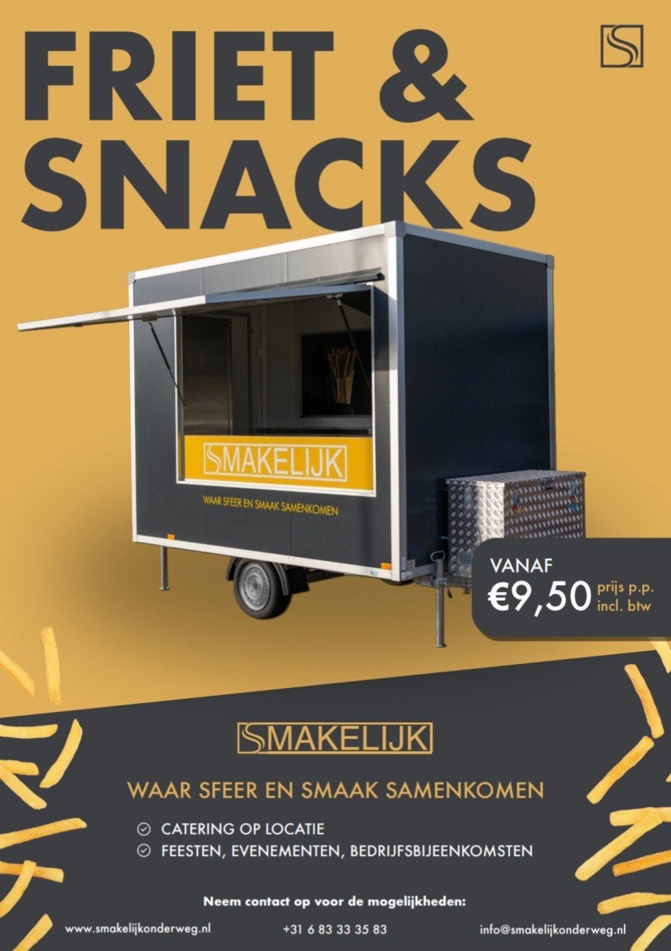 Frietwagen op locatie, Ophalen, Zo goed als nieuw