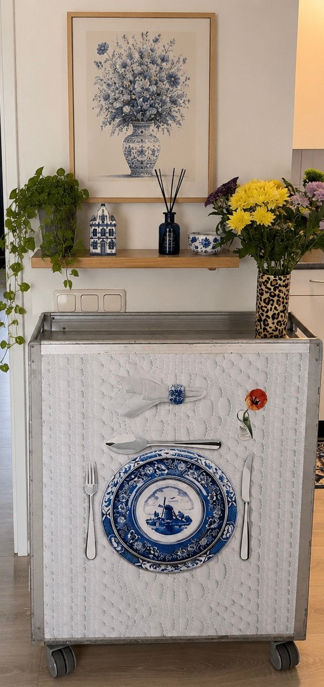 KLM Economy Catering Trolley - Uniek Delfts Blauw Design, Ophalen, Gebruikt, Overige typen