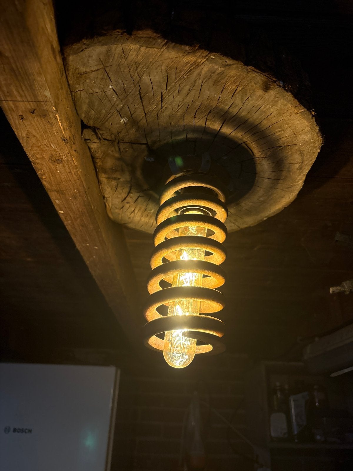 Unieke Plafondlamp Spiraal met Verlichting en Stekker, Huis en Inrichting, Gebruikt, Inclusief lichtbron, Overige fittingen, Ophalen of Verzenden