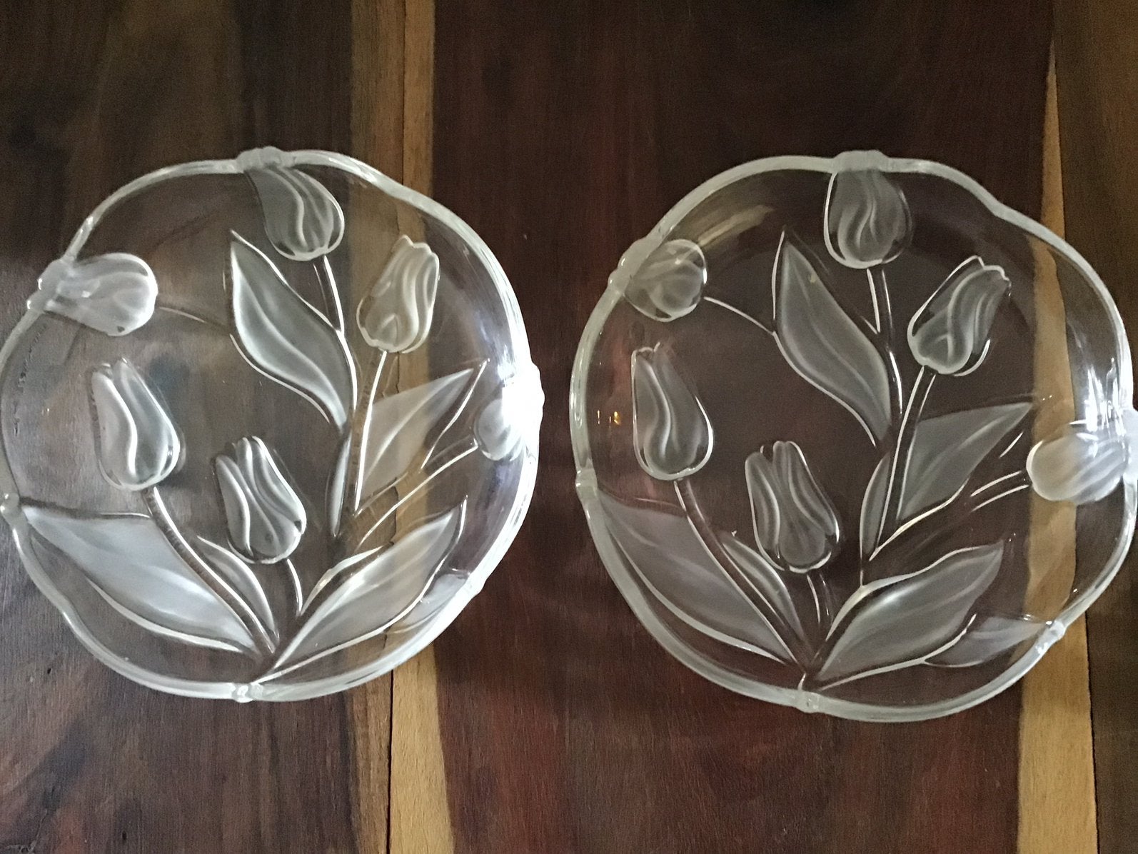 2 Vintage Walther glas deco schalen/schaaltjes 18 cm, Ophalen of Verzenden