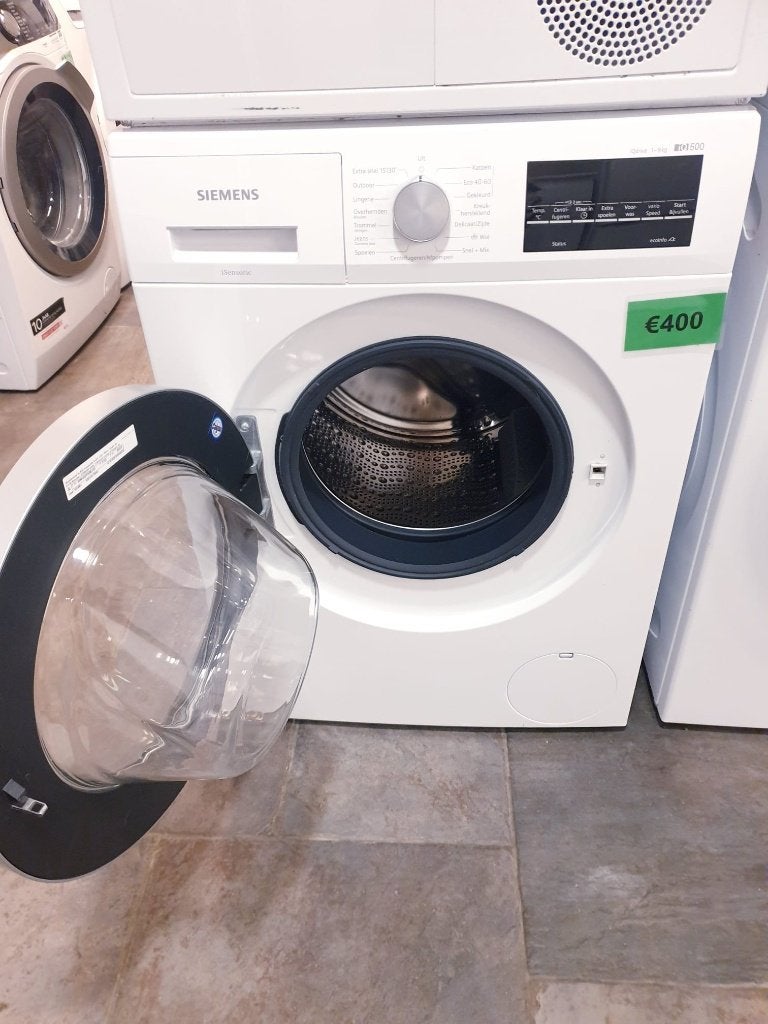 wasmachine siemens 9KG IQ500 A+ INC GARANTIE, Witgoed en Apparatuur, Wasmachines, Ophalen, 1200 tot 1600 toeren, 8 tot 10 kg, Zo goed als nieuw