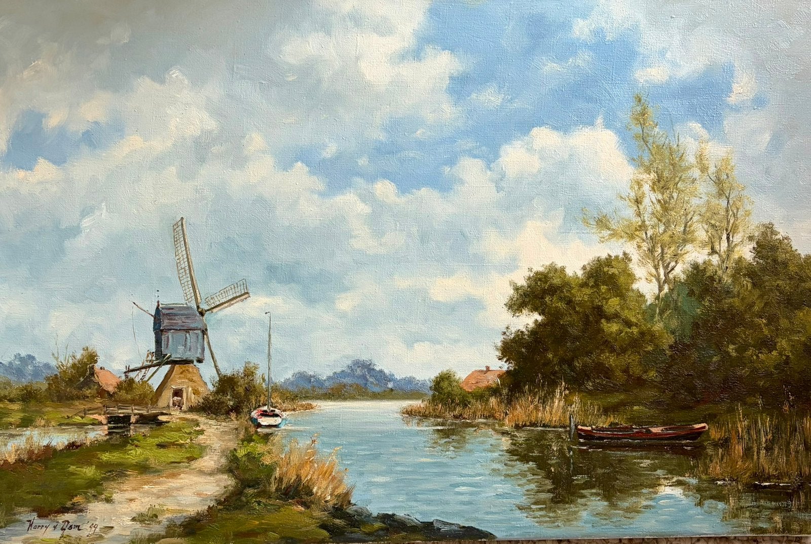 Harry van Dam, Landschap, Olieverf, Klassiek, Origineel werk
