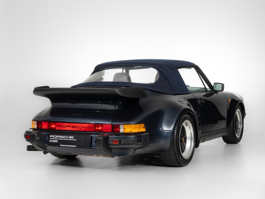 Porsche 911 930 Turbo 3.3 Cabriolet, Auto's, Porsche, Achterwielaandrijving, Gebruikt, Blauw, Bedrijf