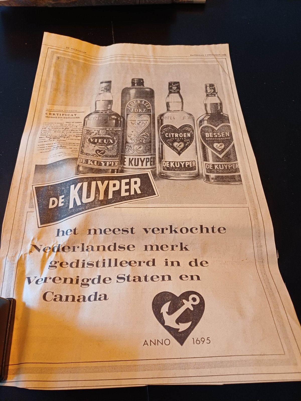 kranten advertentie De Kuyper jenever 1968, Ophalen of Verzenden, Zo goed als nieuw, Overige typen