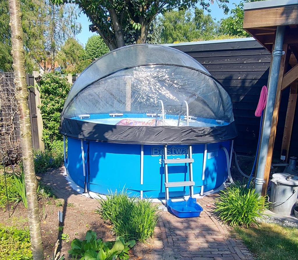 Zwembad 300 cm rond met overkapping, Tuin en Terras, Zwembad-toebehoren, Ophalen of Verzenden, Gebruikt, Overige typen