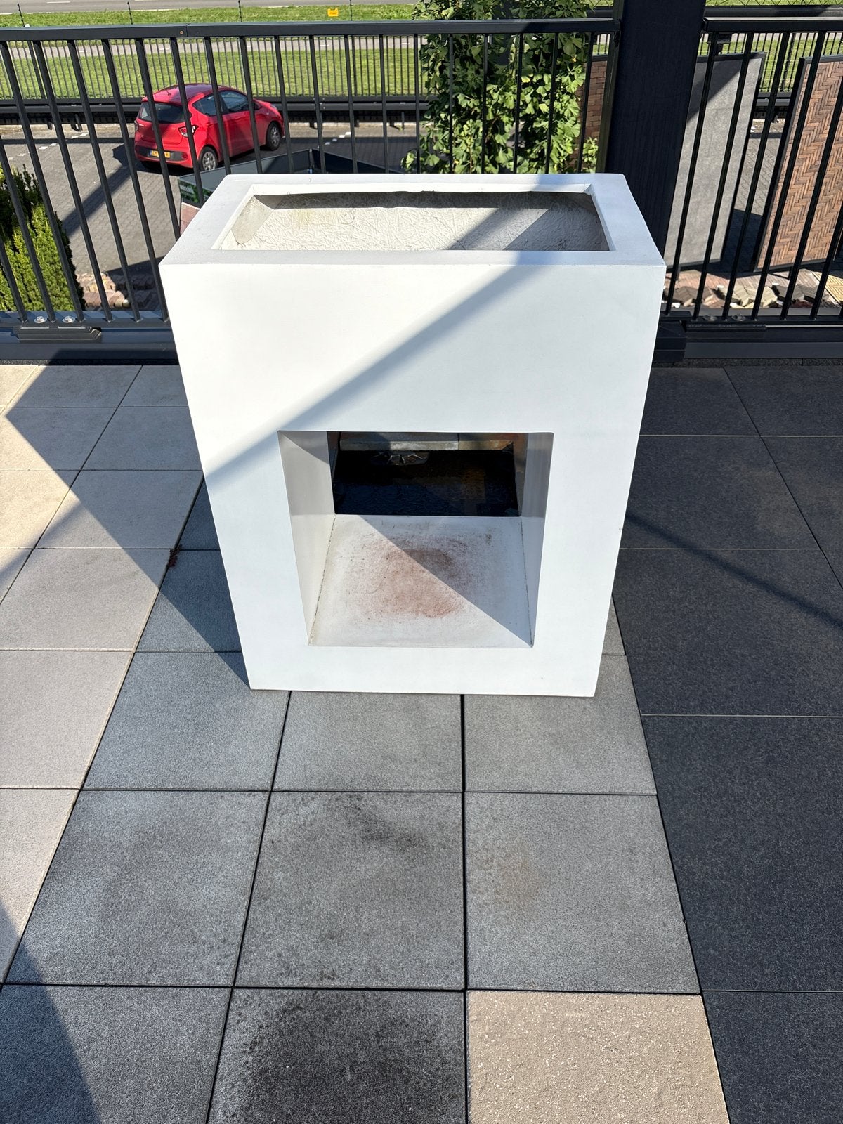 Bloembak met doorkijk/houtopslag 50x80x100, Tuin en Terras, Gebruikt, Balkon, Ophalen of Verzenden, 60 tot 100 cm