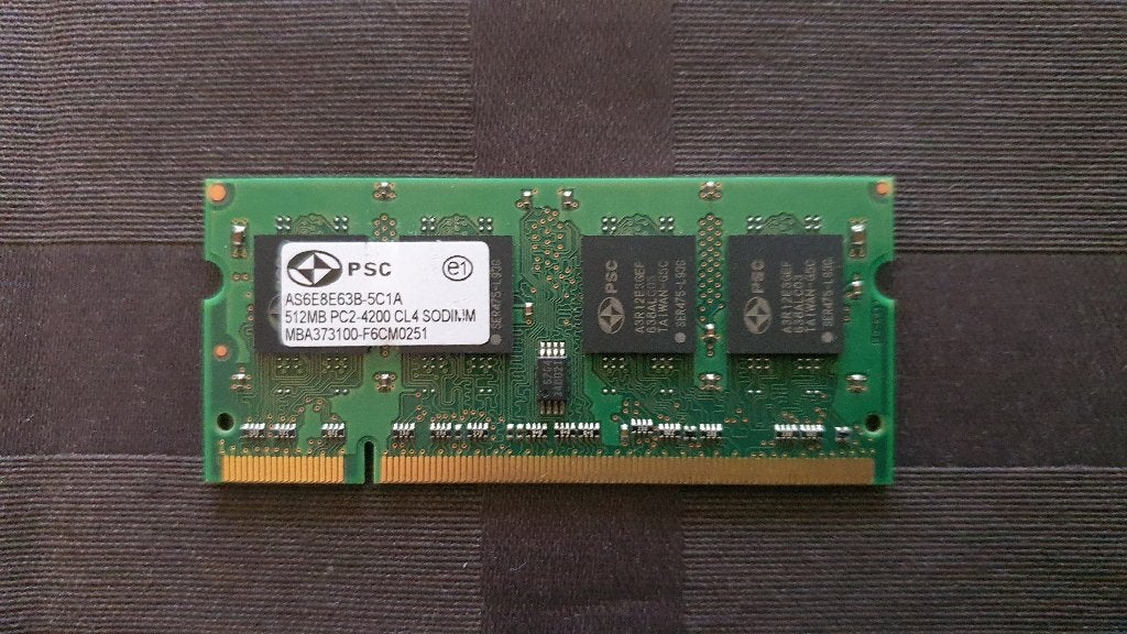 PSC 512MB LAPTOP MEMORY MODULE - PC2-4200 CL4 SODIMM 533Mhz, Ophalen of Verzenden, DDR2, Laptop, Gebruikt
