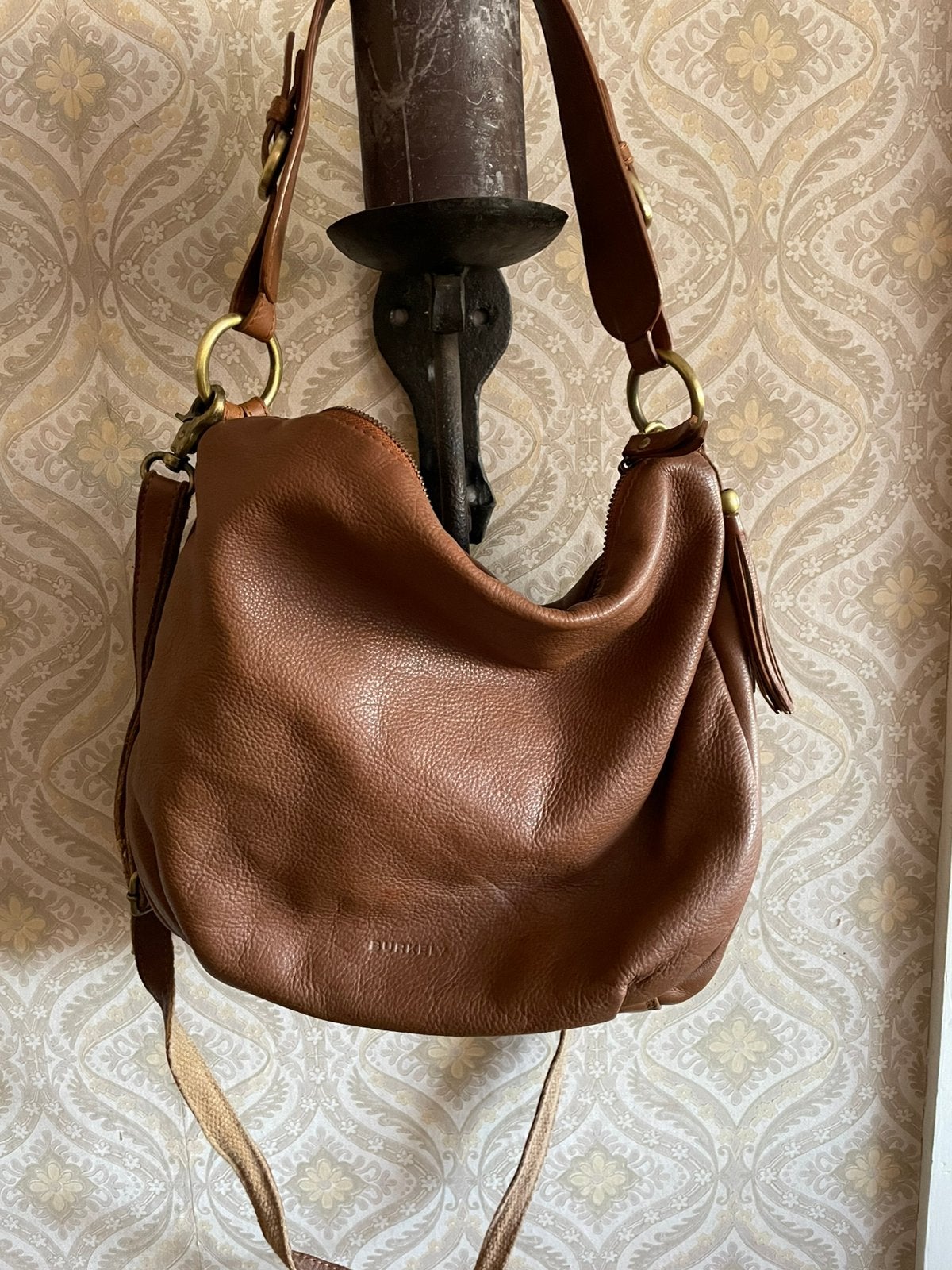 Burkely leren tas, Ophalen of Verzenden, Zo goed als nieuw, Bruin, Handtas