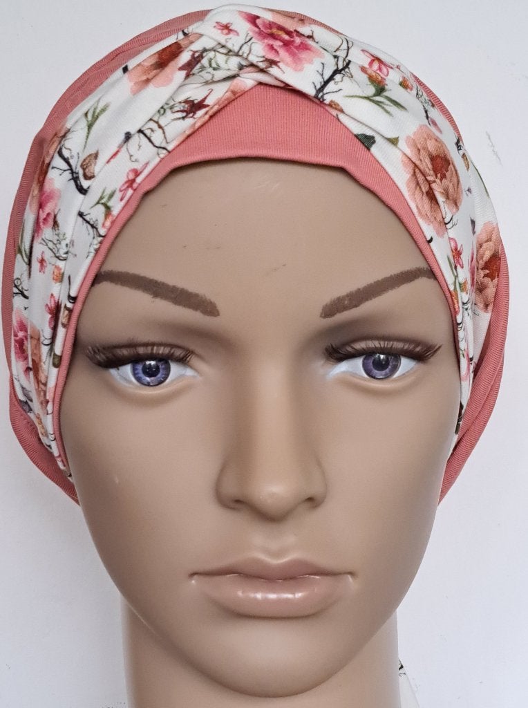 Chemo/haarverlies tricot muts met sjaal no 16 A. Zalm., Anna, Maat 42/44 (L), Nieuw, Ophalen of Verzenden