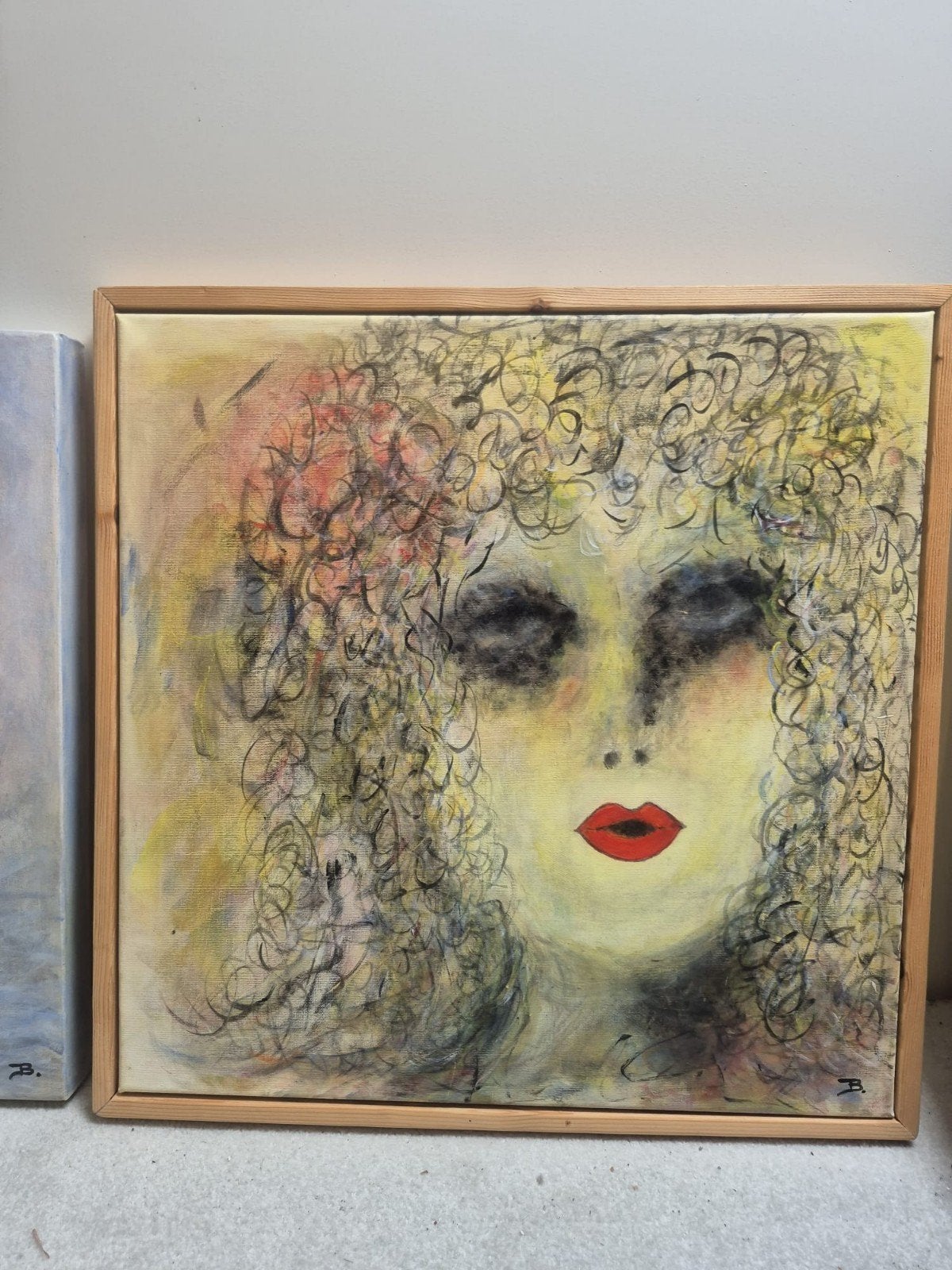 Schilderij mevrouw met rode lippen, Ophalen