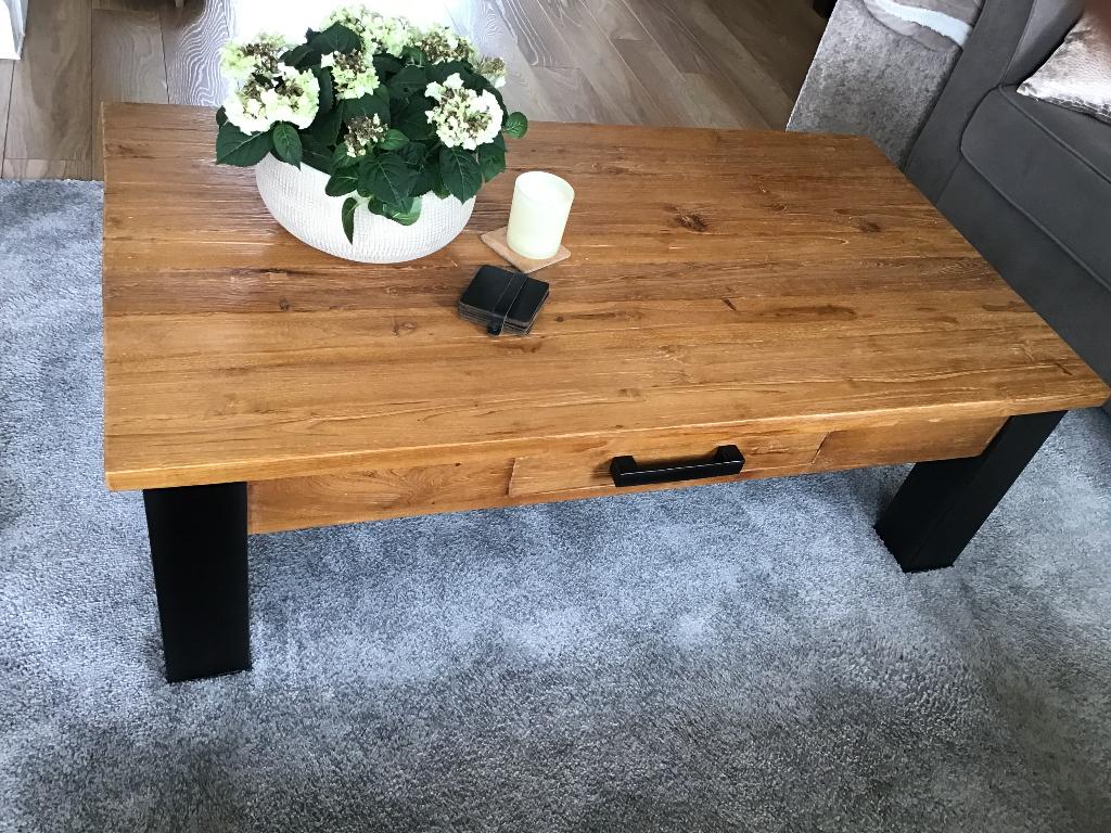 Salontafel teak, Ophalen, 100 tot 150 cm, Teakhout, 50 tot 100 cm