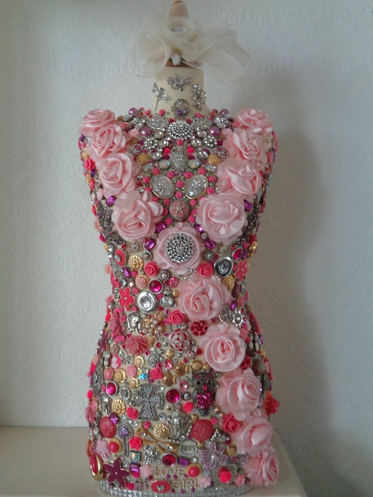 Brocante Torso  Vrouw Roze Nr UVK 2, Antiek en Kunst, Ophalen