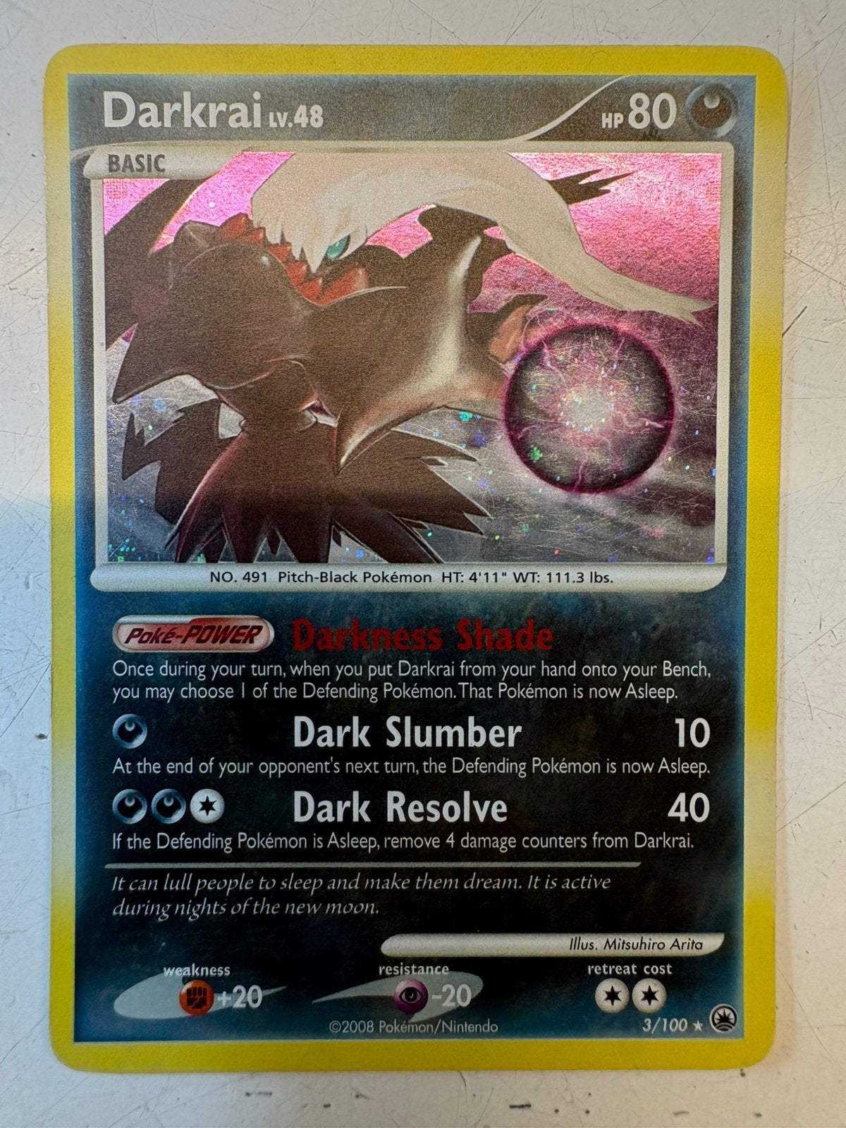 Pokemonkaart - Darkrai #3/100, Ophalen, Nieuw, Losse kaart