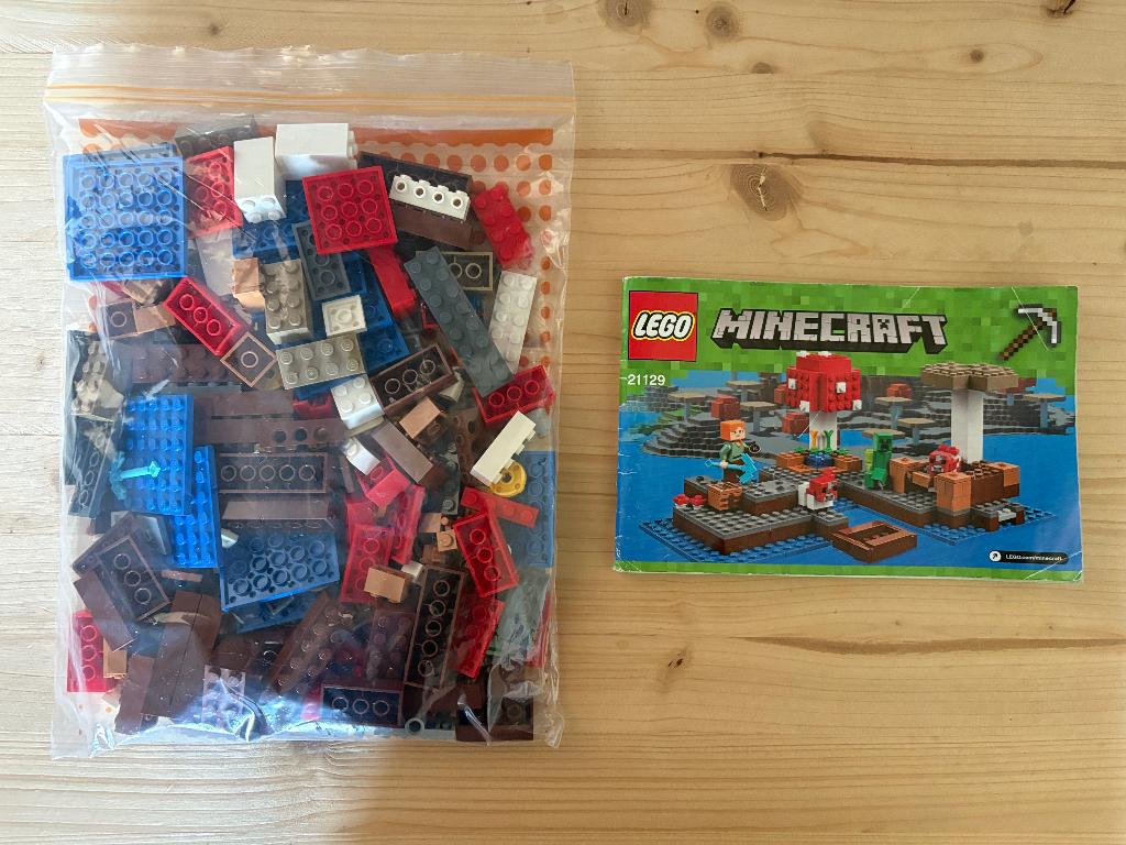 LEGO MINECRAFT 21129 - Het Paddenstoeleneiland, Compleet, Gebruikt, Minecraft, Lego