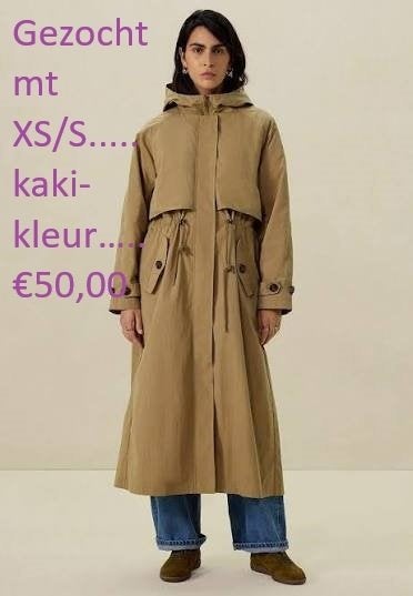 Gezocht Sissy Boy trenchcoat met capuchon mt XS/S kaki kleur, Ophalen, Bruin, Sissy-Boy, Zo goed als nieuw