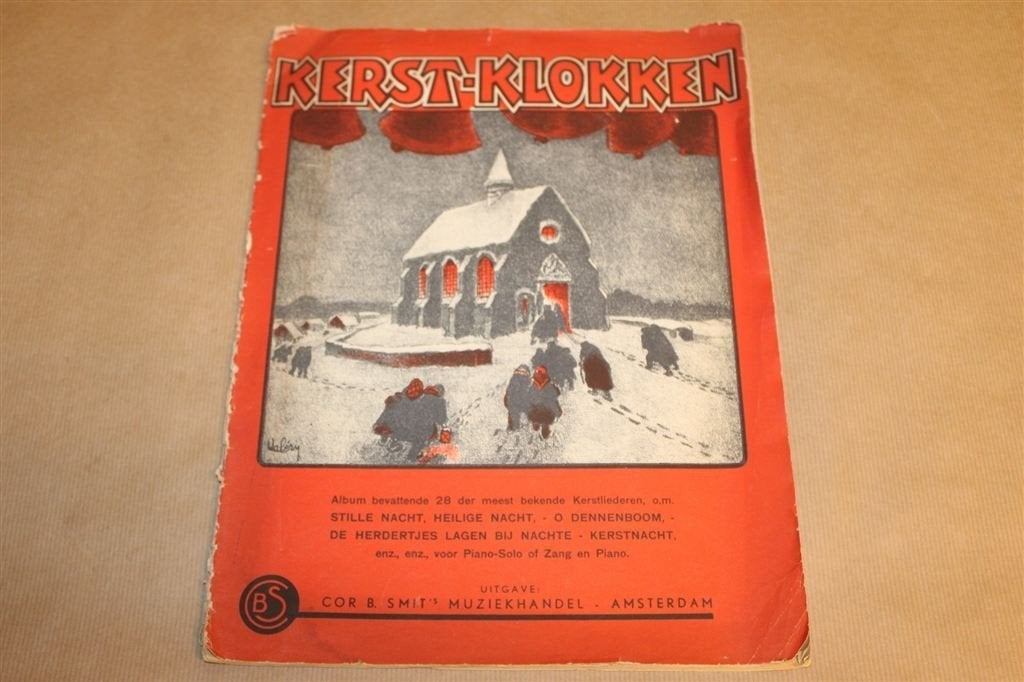Kerstklokken kerstliederen bladmuziek ca 1930 VIntage, Muziek en Instrumenten, Gebruikt, Ophalen of Verzenden, Artiest of Componist