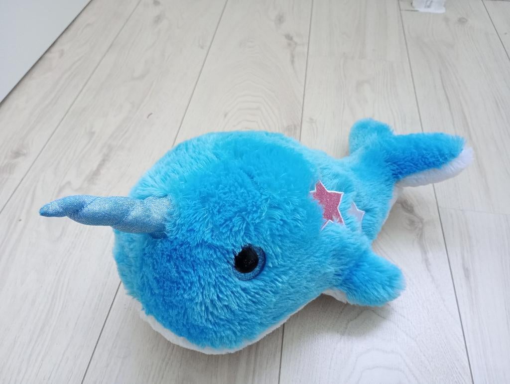 Narwal knuffel, Ophalen, Overige typen, Blauw, Zo goed als nieuw