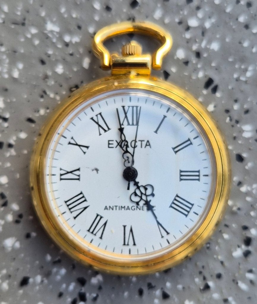 Goudkleurige mechanische Exacte Antimagnetic zakhorloge., Overige merken, Zakhorloge, Staal, Verguld