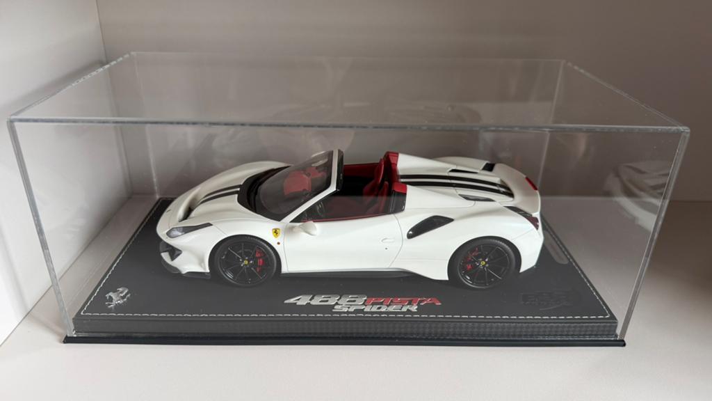 1/18 BBR Ferrari 488 Pista Spider Bianco Italia, Hobby en Vrije tijd, Modelauto's | 1:18, Ophalen of Verzenden, Zo goed als nieuw