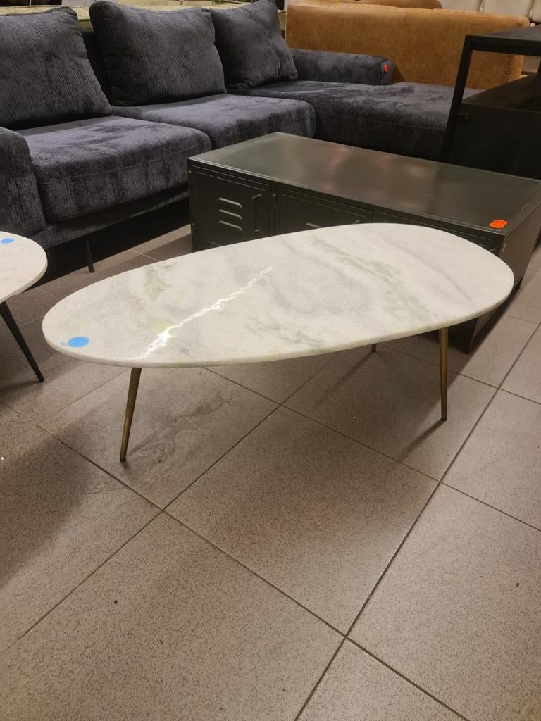 Nieuwe salontafel wit marmer ovaal ei model 110x55cm €85, Ophalen, ., Nieuw, .