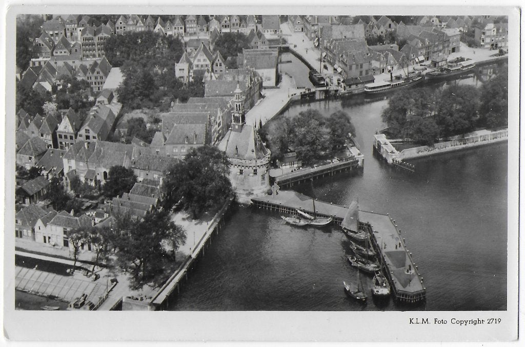 Hoorn haven met havenkant oude gelopen ansichtkaart ( 6452, Ophalen of Verzenden, Voor 1920, Gelopen, Noord-Holland