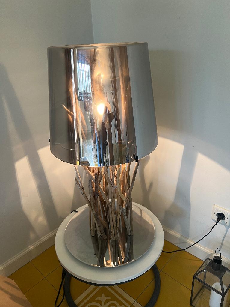 Tafel lamp, Huis en Inrichting, Lampen | Tafellampen, Ophalen, Zo goed als nieuw, Hout, Minder dan 50 cm