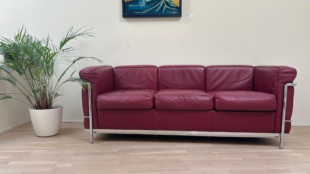 Cassina LC2 driezits bank, Huis en Inrichting, Banken | Sofa's en Chaises Longues, Ophalen, Minder dan 75 cm, 150 tot 200 cm, Driepersoons