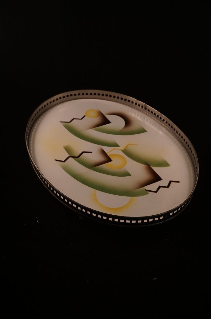 Origineel Jaren '30 Art Deco Dienblad, Ophalen, Gebruikt, Dienblad, Ovaal
