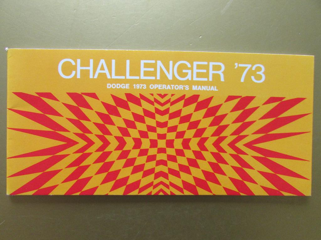 1973 Dodge Challenger owner's manual, Engels, Ophalen of Verzenden