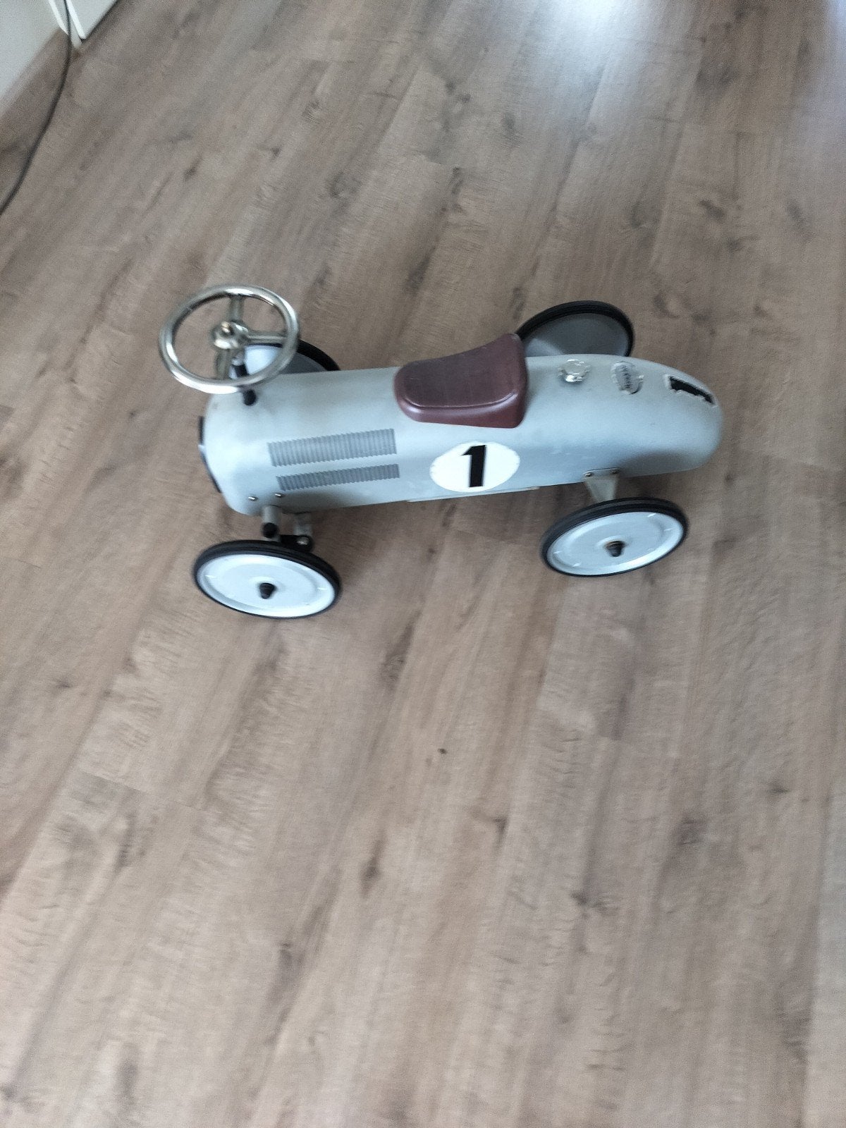 Vintage metal trapauto - Retro raceauto voor kinderen, Ophalen of Verzenden, Gebruikt