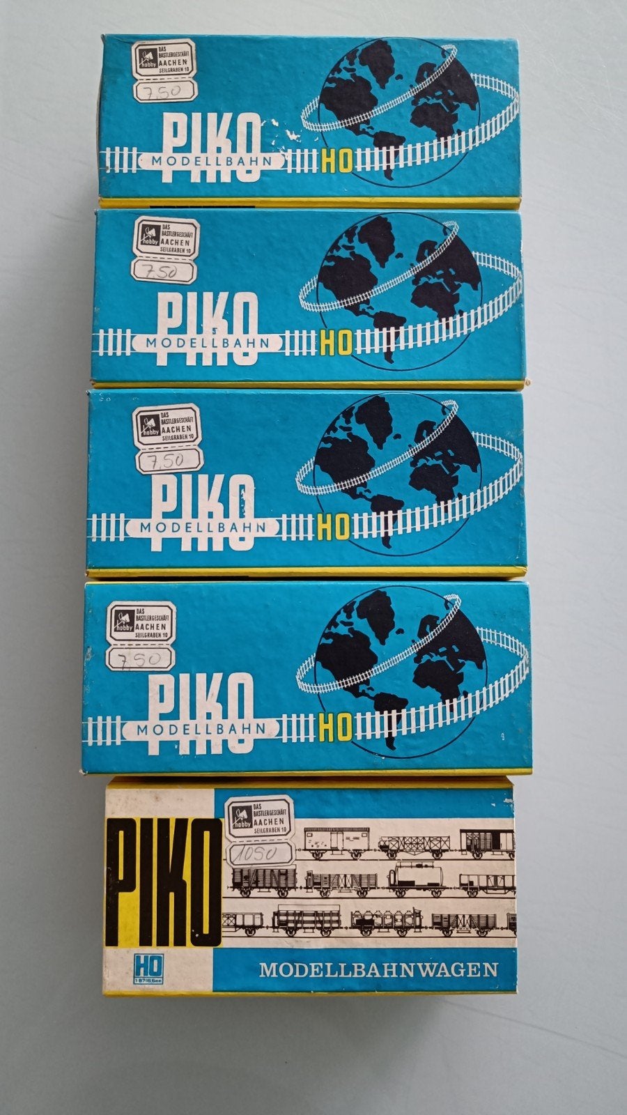 Piko HO goederen trein wagons., Gelijkstroom, Wagon, Zo goed als nieuw, Piko