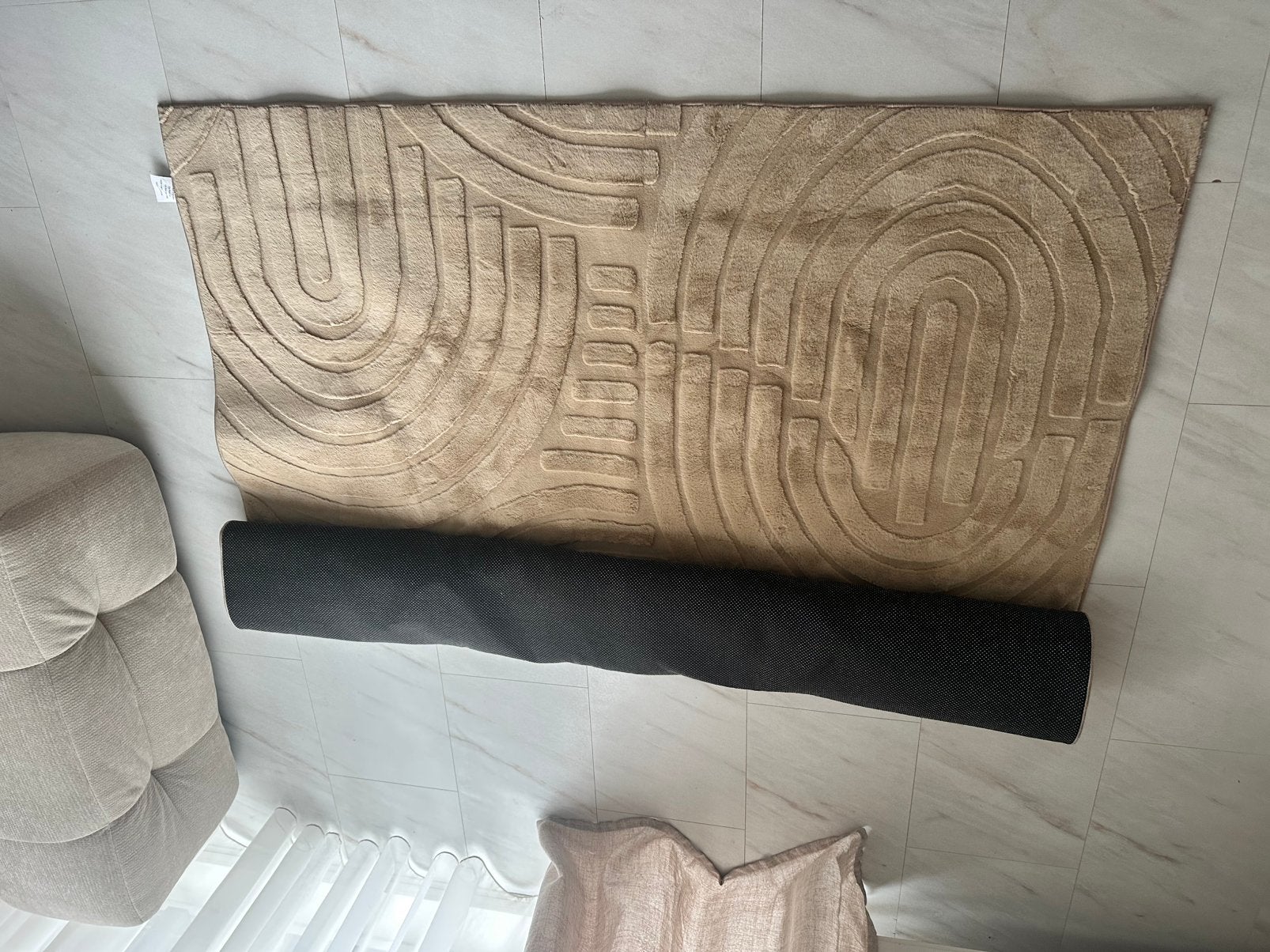 Vloerkleed nieuw, Ophalen, 100 tot 150 cm, Beige, Nieuw