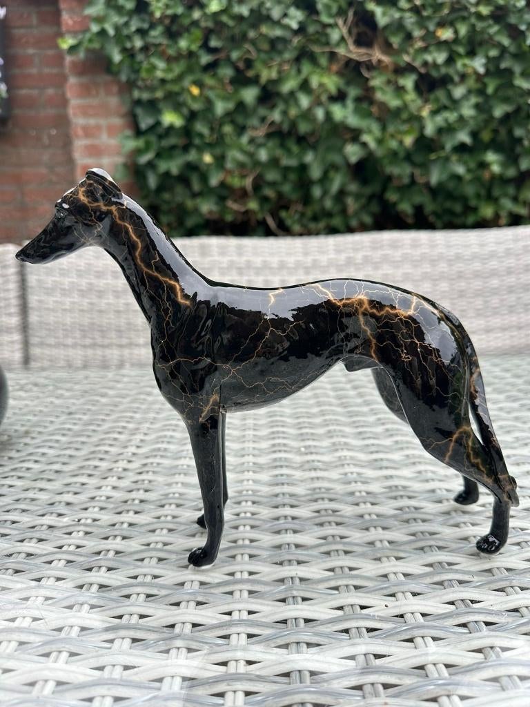 honden beeld zwarte windhond whippet hazewindhond, Ophalen of Verzenden