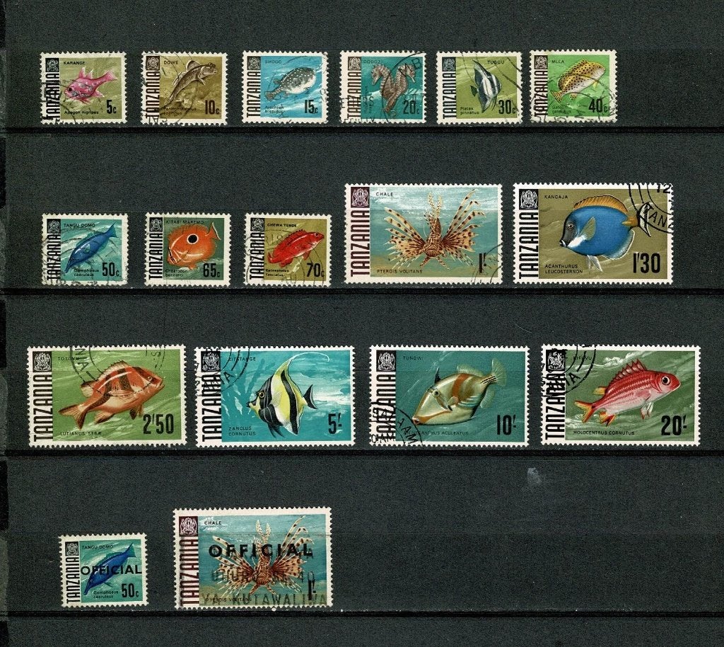 Vissen / Zeeleven : Tanzania - 1967, Verzenden, Gestempeld, Dier of Natuur