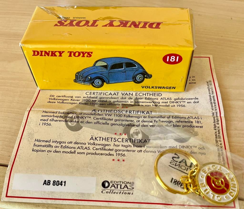 Dinky Toys 181 Volkswagen-Kever met certificaat, Ophalen