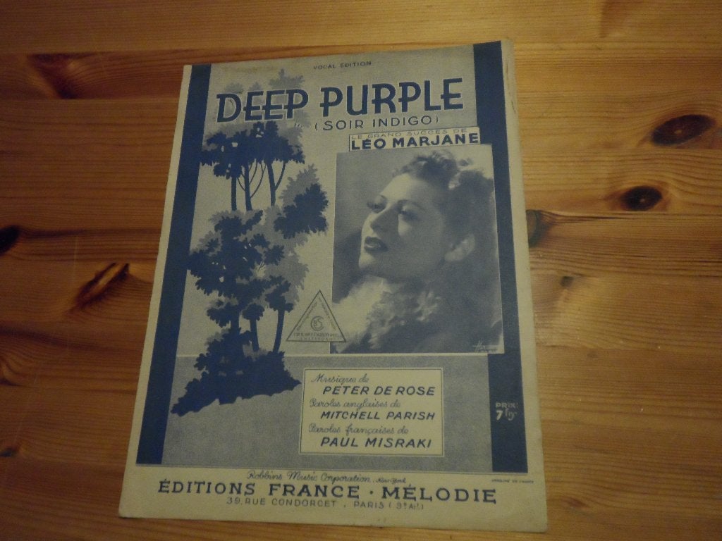 Deep purple - soir indigo - peter de rose, Piano, Gebruikt, Ophalen of Verzenden, Artiest of Componist