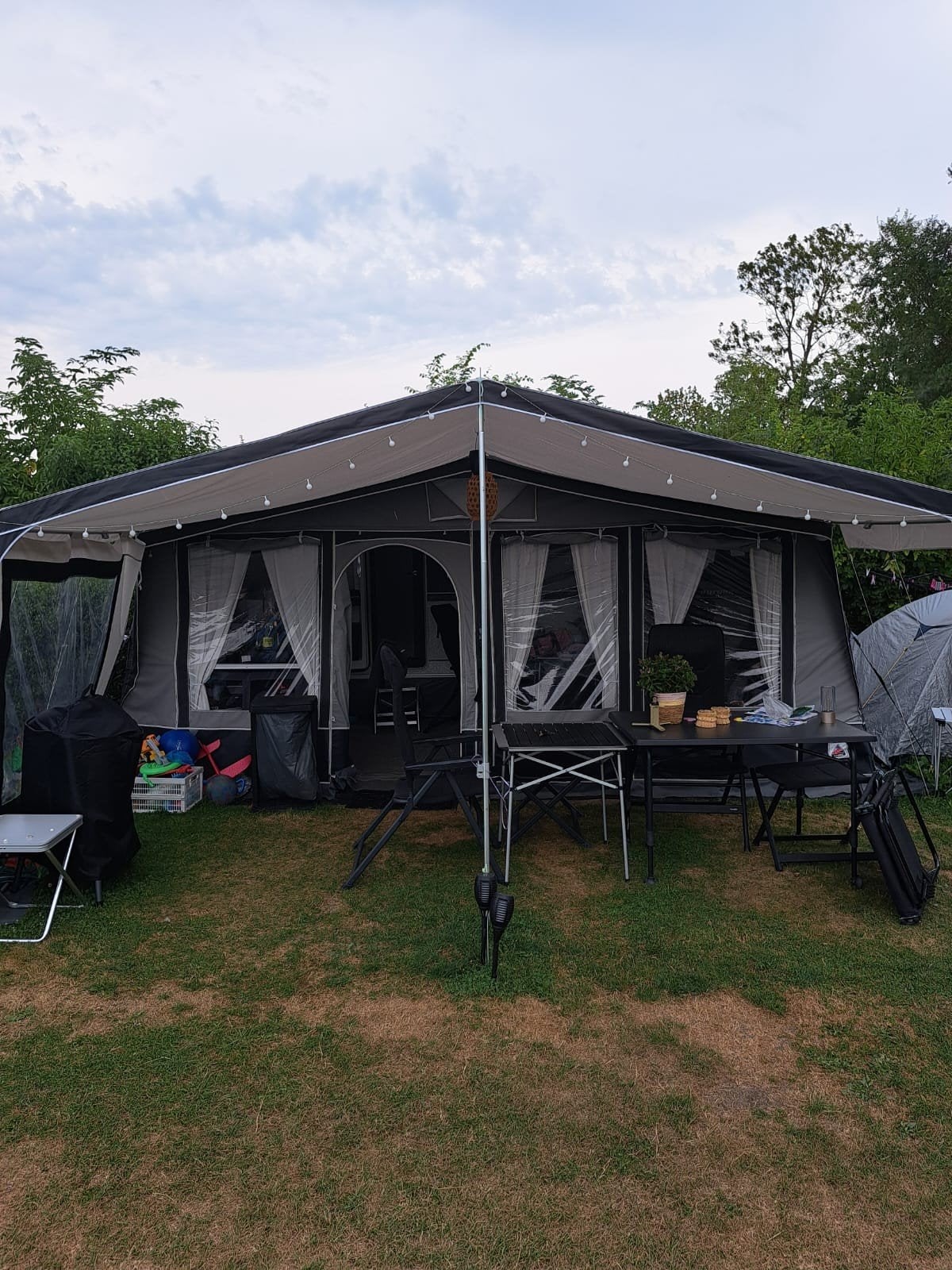 Dorema Palma luifel compleet met 2 zijwanden  maat 12 (antra, Caravans en Kamperen, Ophalen, Zo goed als nieuw
