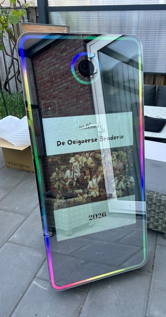 Professionele Magic Mirror Photobooth + Flightcase, Hobby en Vrije tijd, Feestartikelen | Verhuur, Ophalen of Verzenden, Nieuw