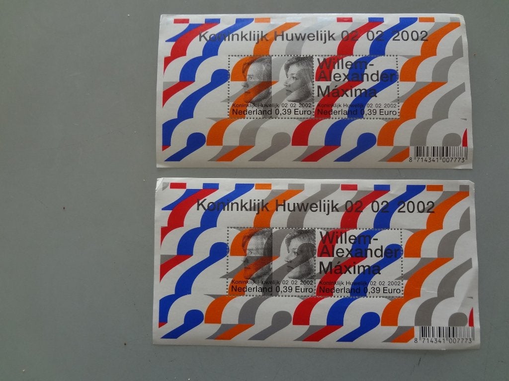 Postzegels Huwelijk Willem-Alexander en Maxima 2-2-2002, Ophalen of Verzenden, Nieuw, Nederland, Postzegel(s) of Munt(en)