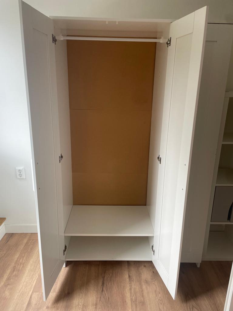 IKEA Brimnes kledingkast met spiegel en planken, Ophalen, Gebruikt, 100 tot 150 cm, 150 tot 200 cm