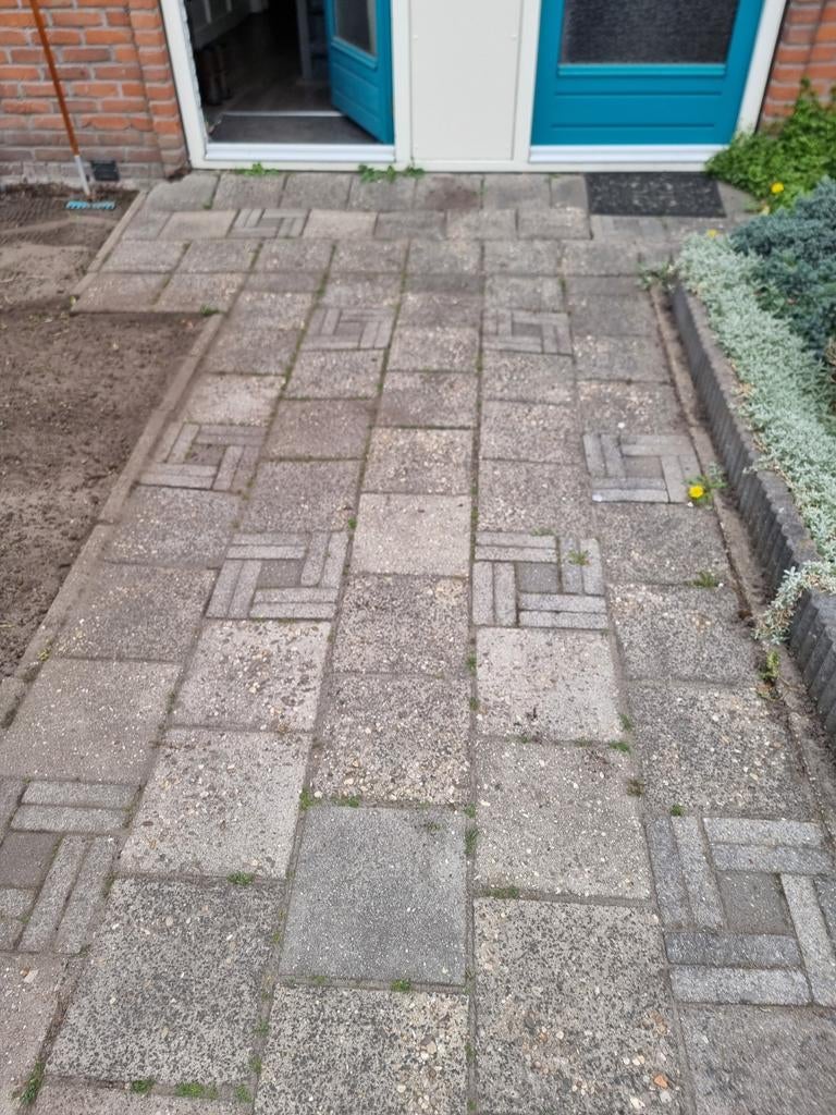 GRATIS Gebruikte klinkers en terrastegels, Tuin en Terras, Ophalen, Gebruikt, Beton, Klinkers